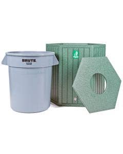 Solid Panel Trash Receptacles